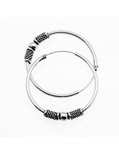 Aro Bali de plata . Diámetro de 1,5x35mm.