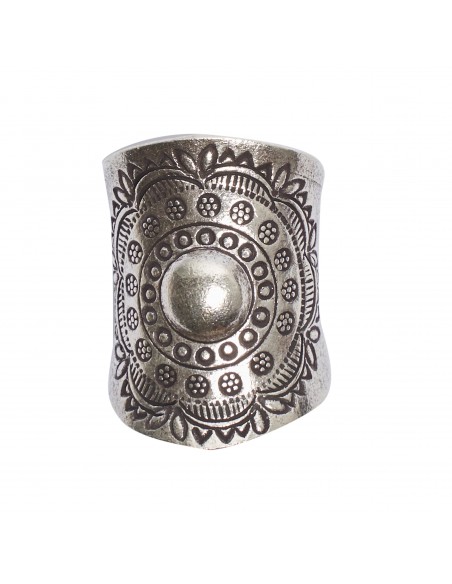 Anillo Karean de plata mate grabada.