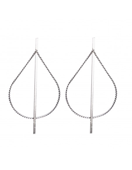 Pendiente largo de plata .