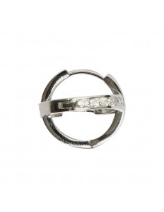 Criolla de plata rodiada con Zirconitas blancas .