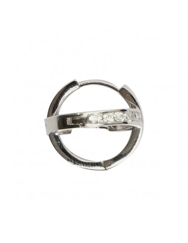 Criolla de plata rodiada con Zirconitas blancas .