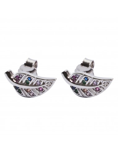 Pendiente "Alas " de plata rodiada con...