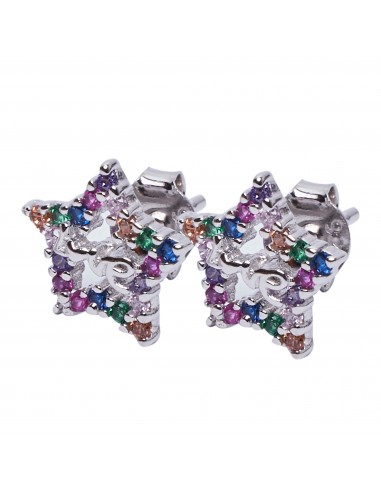 Pendiente "Estrella" de plata rodiada con...