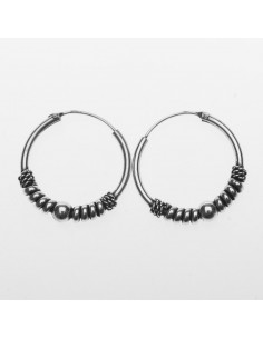 Aro "Bali" de plata . Diámetro de 1,5x25mm.