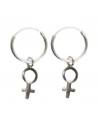 Aro liso de plata con símbolo Venus.