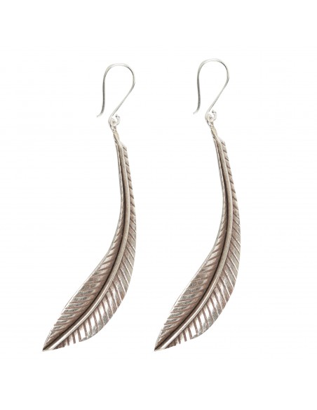 Pendiente "Hoja" étnico de plata.