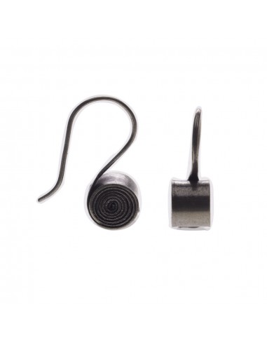 Pendiente "Pergamino" étnico de plata mate