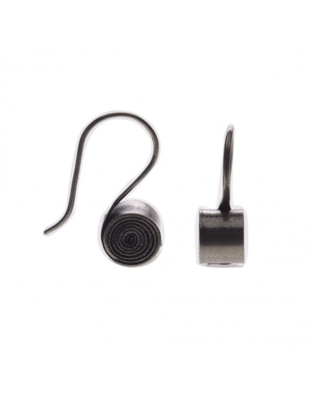 Pendiente "Pergamino" étnico de plata mate