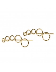 Pendiente trepador de plata dorado.