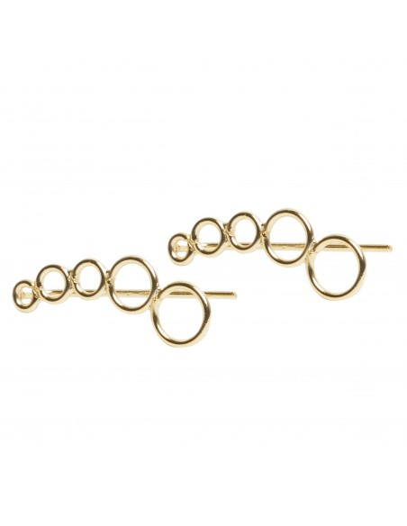 Pendiente trepador de plata dorado.