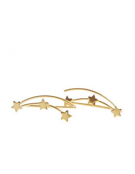 Pendiente trepador de plata dorado