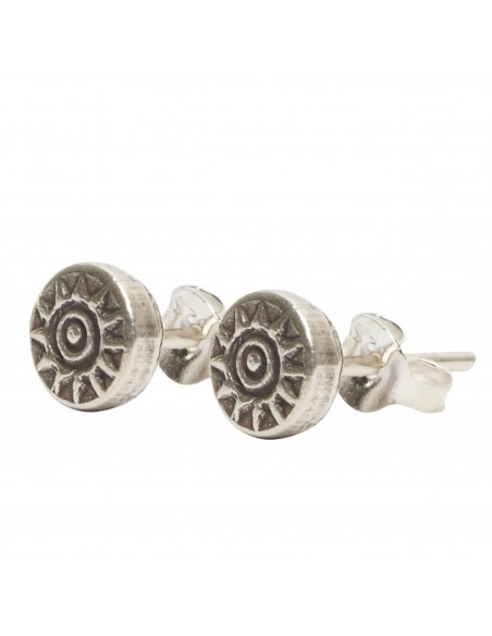 Pendiente étnico "Boton" de plata .