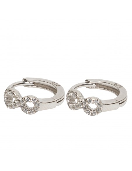 Criolla de plata rodiada con Zirconitas .