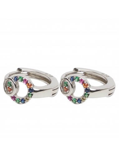 Criollas "Círculo" de plata rodiada con Zirconitas