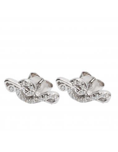 Pendiente "LLave de sol" de plata rodiada con...