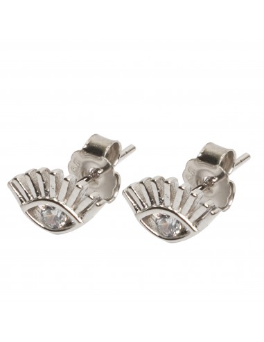 Pendiente "Ojo" de plata rodiada con Zirconita...