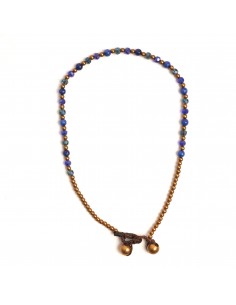 Tobillera de bronce combinada con piedra .