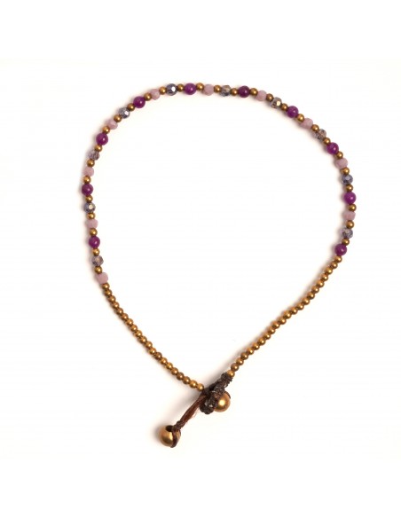 Tobillera de bronce combinada con piedras.