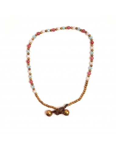 Tobillera de bronce combinada con pierdas.