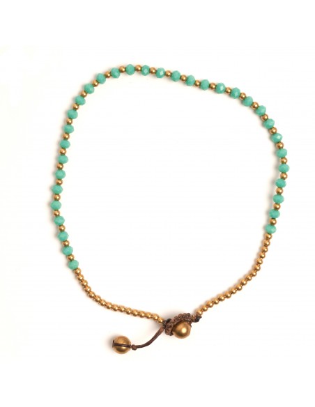 Tobillera de bronce combinada con piedras.