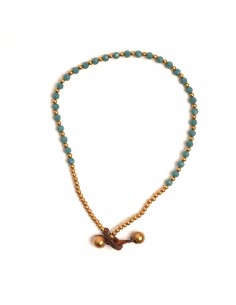 Tobillera de bronce combinada con pierdras.