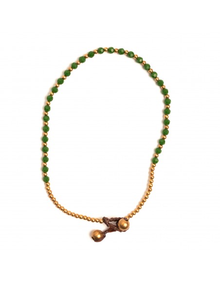 Tobillera de bronce combinada con piedras.