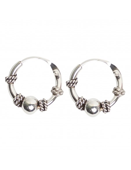 Aro Bali de plata . Diámetro de 1,2x16mm.