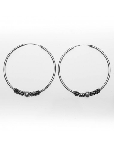 Aro Bali de plata .Diámetro de 1,2x12mm.