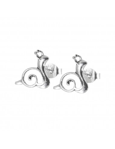 Pendiente Caracol de Plata brillante .