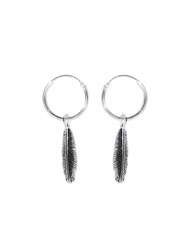 Aro liso de Plata con Pluma .