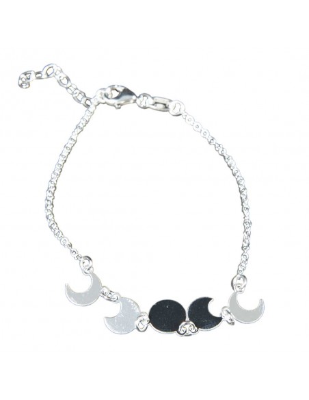 Pulsera "Fase Lunar" de Plata rodiada .