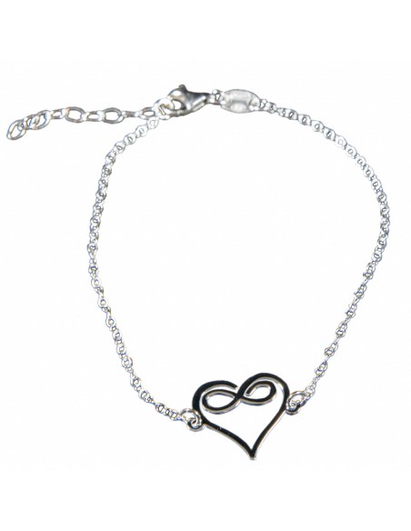 Pulsera "Amor infinito" de Plata rodiada.