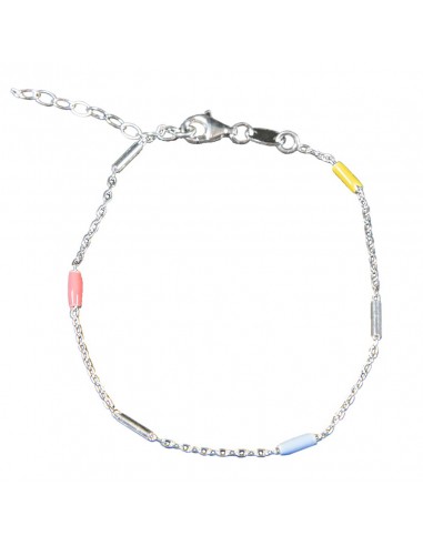 Pulsera de Plata rodiada con motivos esmaltados.