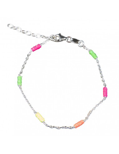 Pulsera de Plata rodiada con motivos esmaltados .