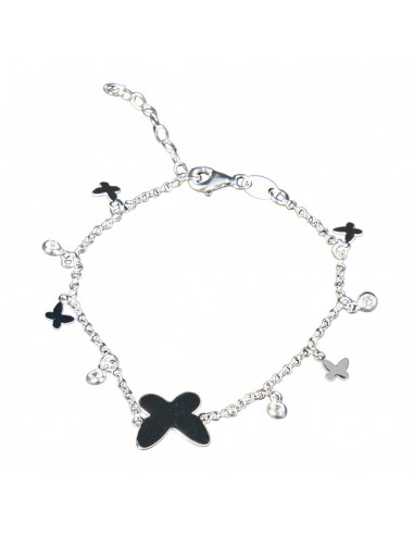 Pulsera "Mariposas" de Plata rodiada.