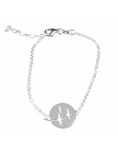 Pulsera "Estrellas" de Plata rodiada.