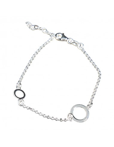 Pulsera "Círculos" de Plata rodiada.