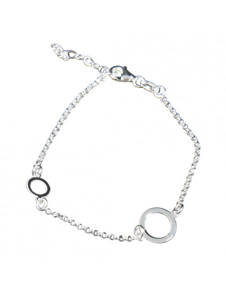 Pulsera "Círculos" de Plata rodiada.