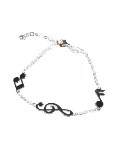 Pulsera"LLave de Sol" de Plata rodiada.