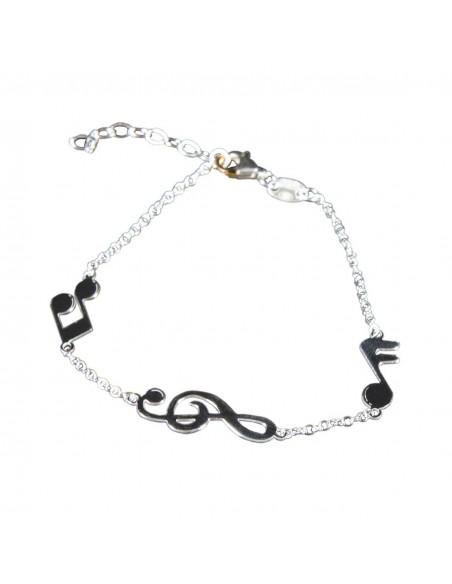 Pulsera"LLave de Sol" de Plata rodiada.