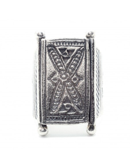 Anillo "Tuareg"" étnico de Plata.