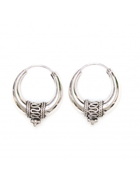 Aros de plata piratas con cenefa central .Diámetro surtidos.