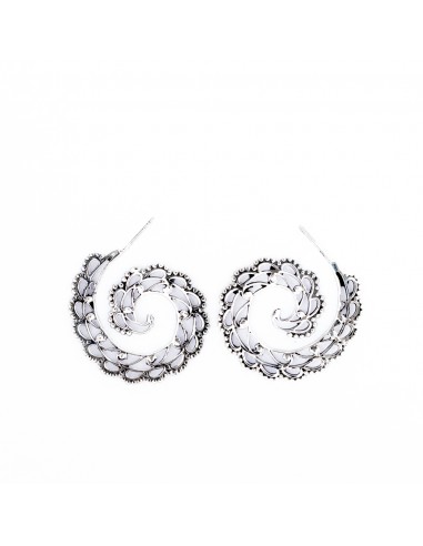 Criollas espiral de plata trabajada.