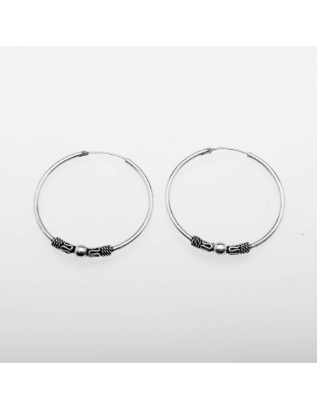 Aro Bali de plata .Diámetro de 1,2x12mm.