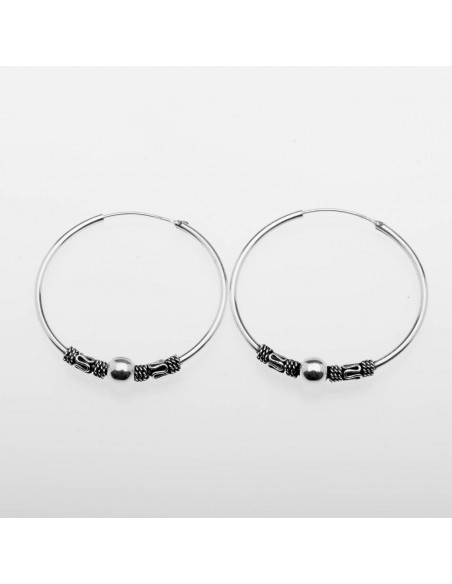 Aro Bali de Plata.Diámetro de 2x30mm.