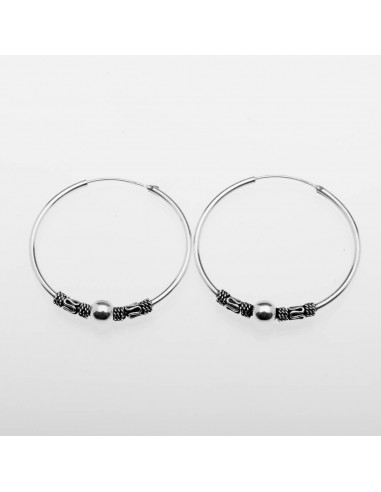 Aro Bali de Plata . Diámetro de 1,5x40mm.