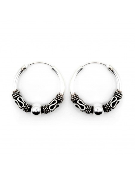 Aro Bali de Plata . Diámetro de 1,5x40mm.