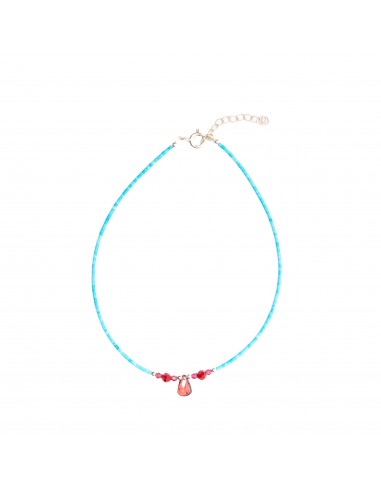 Collar de Turquesa combinado con Rubis y Amatista.