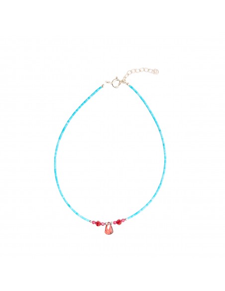Collar de Turquesa combinado con Rubis y Amatista.