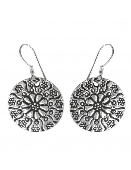 Pendiente grabado de Plata.